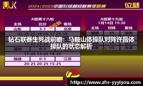 钻石联赛生死战前瞻：马鞍山体操队对阵许昌体操队的状态解析