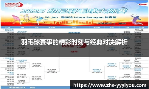 羽毛球赛事的精彩时刻与经典对决解析